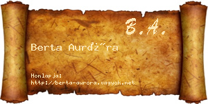 Berta Auróra névjegykártya